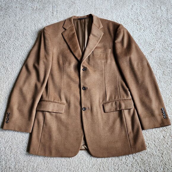 SAMUELSOHN SB Como Sports Coat 42L Long Brown Blazer Wool Silk Cashmere - Picture 2 of 13